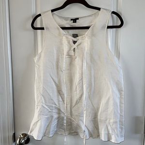 Ann Taylor ivory linen Petite Top MP